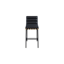 Burke Black Vegan Leather Bar Stool