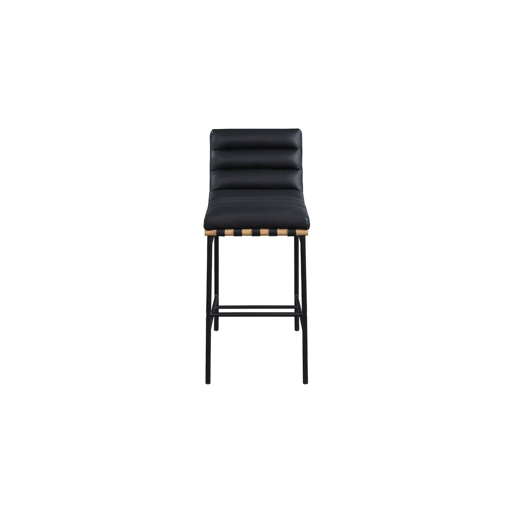 Burke Black Vegan Leather Bar Stool