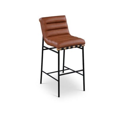 Burke Cognac Vegan Leather Bar Stool