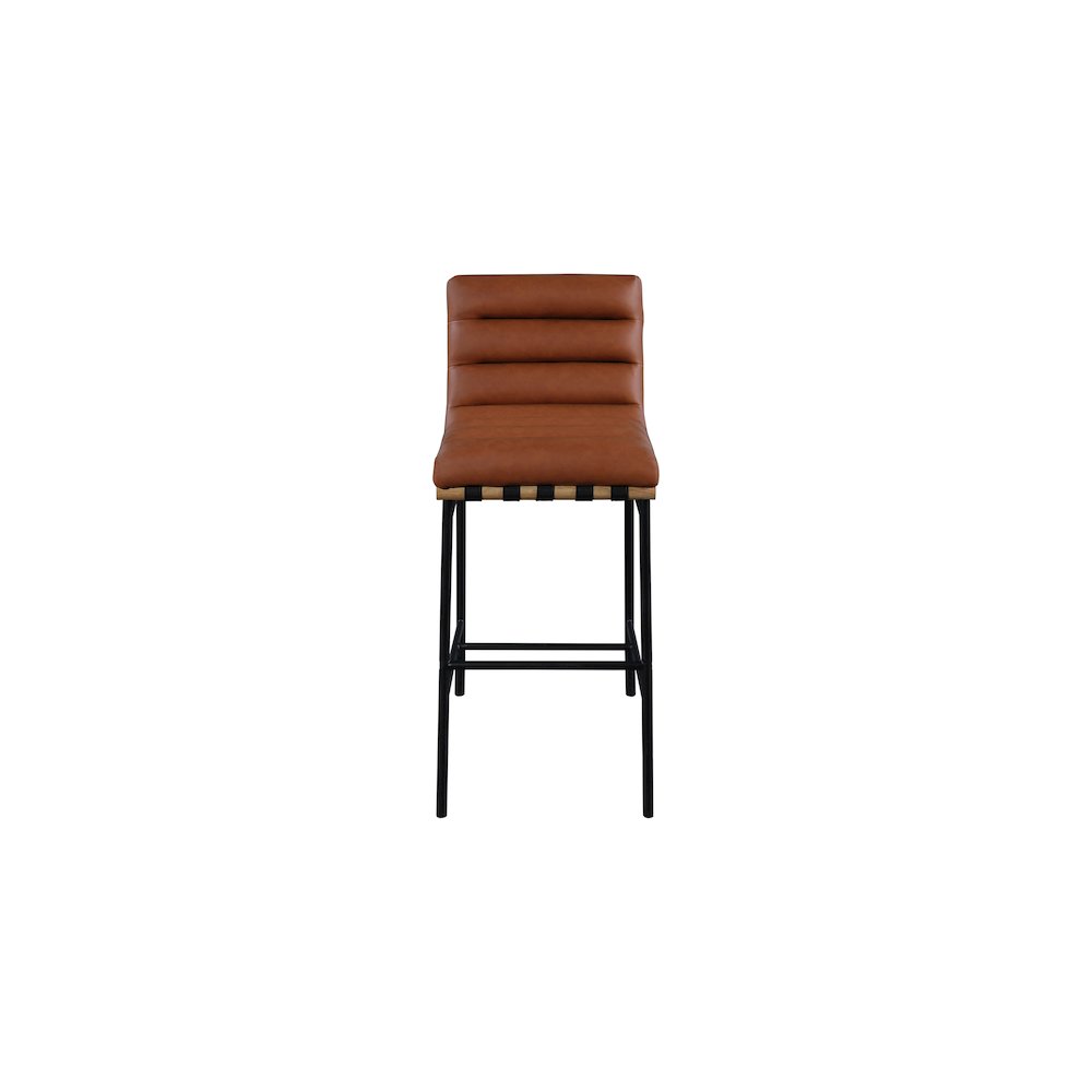 Burke Cognac Vegan Leather Bar Stool