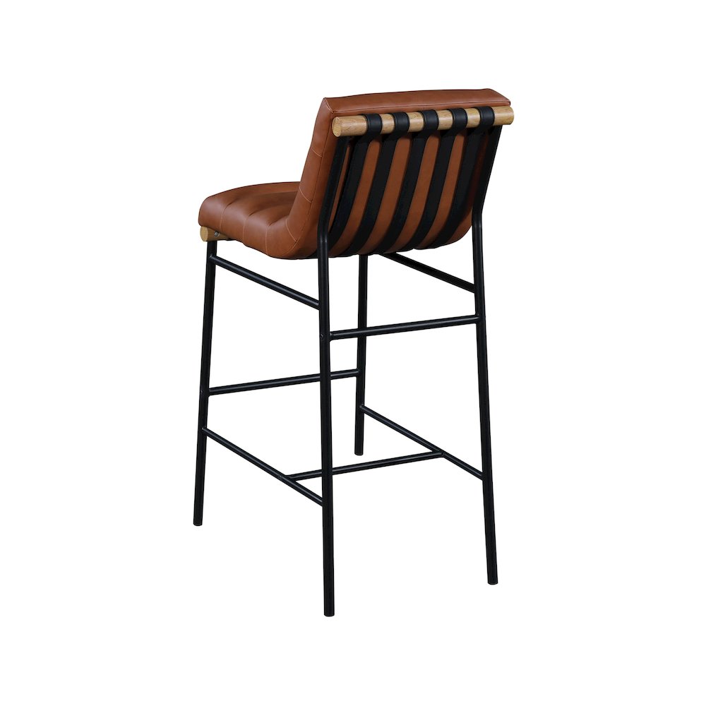 Burke Cognac Vegan Leather Bar Stool