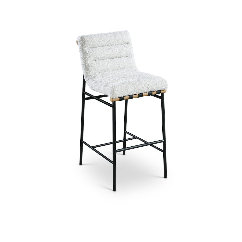 Burke Cream Boucle Fabric Bar Stool