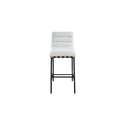 Burke Cream Boucle Fabric Bar Stool