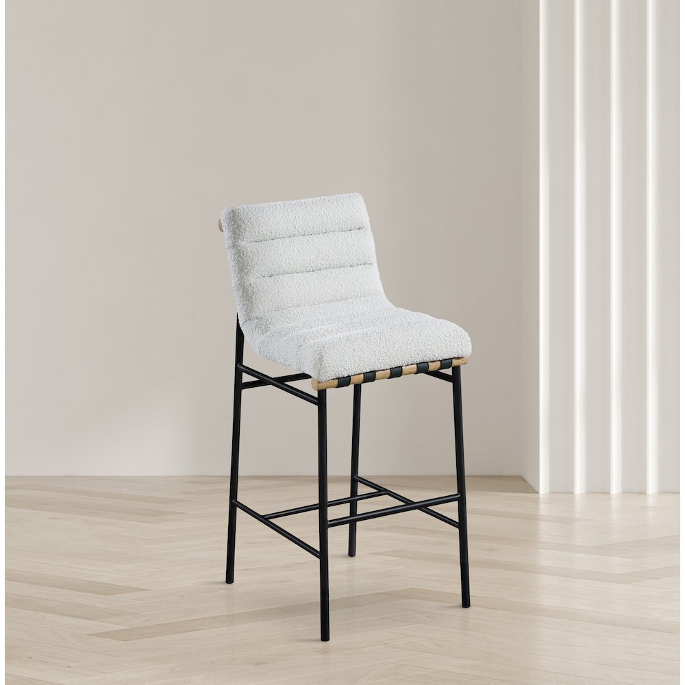 Burke Cream Boucle Fabric Bar Stool