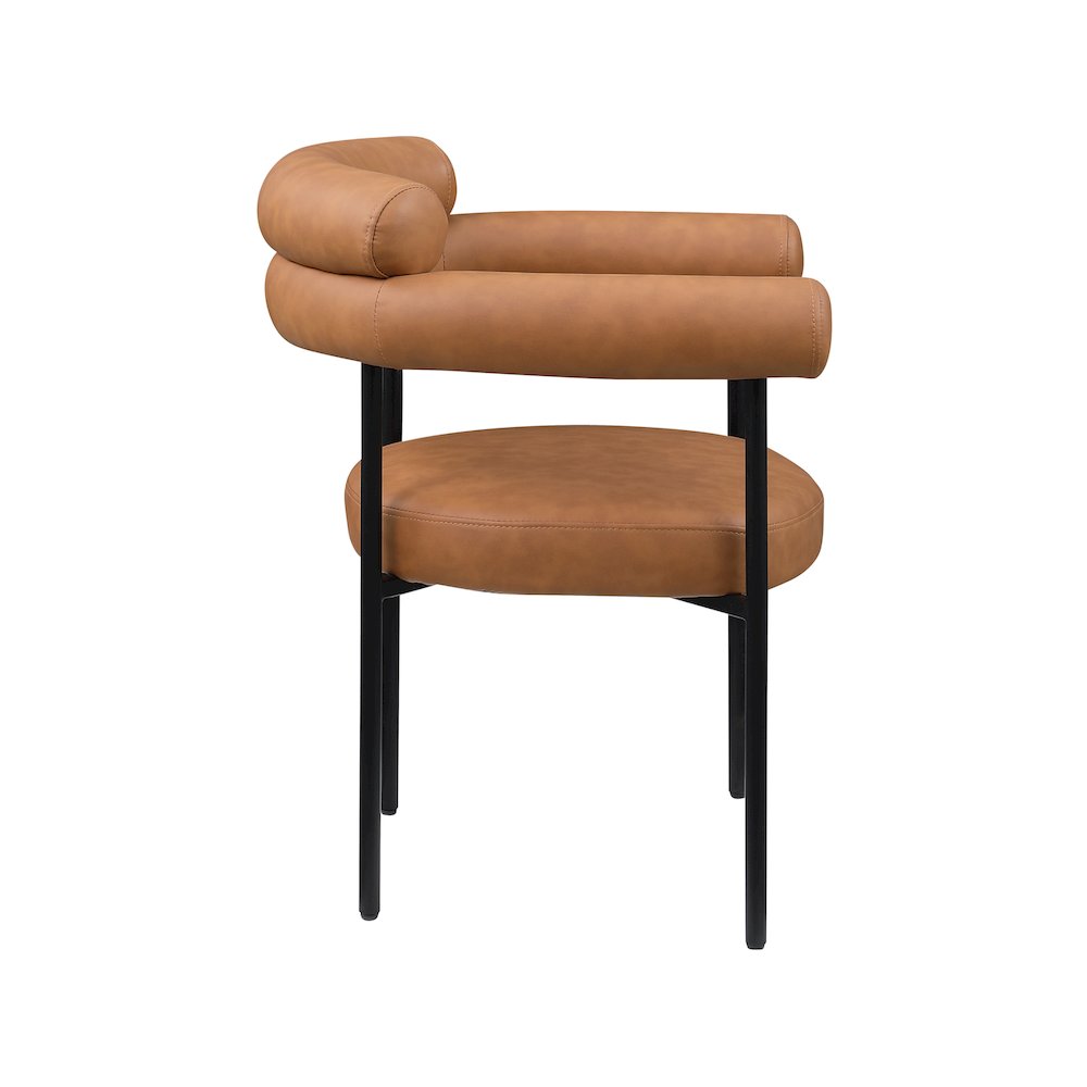 Blake Cognac Vegan Leather Dining Chair, Set of 2