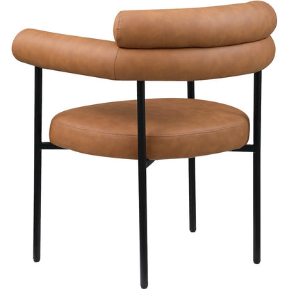 Blake Cognac Vegan Leather Dining Chair, Set of 2