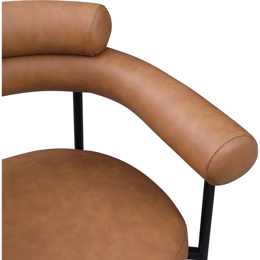 Blake Cognac Vegan Leather Dining Chair, Set of 2