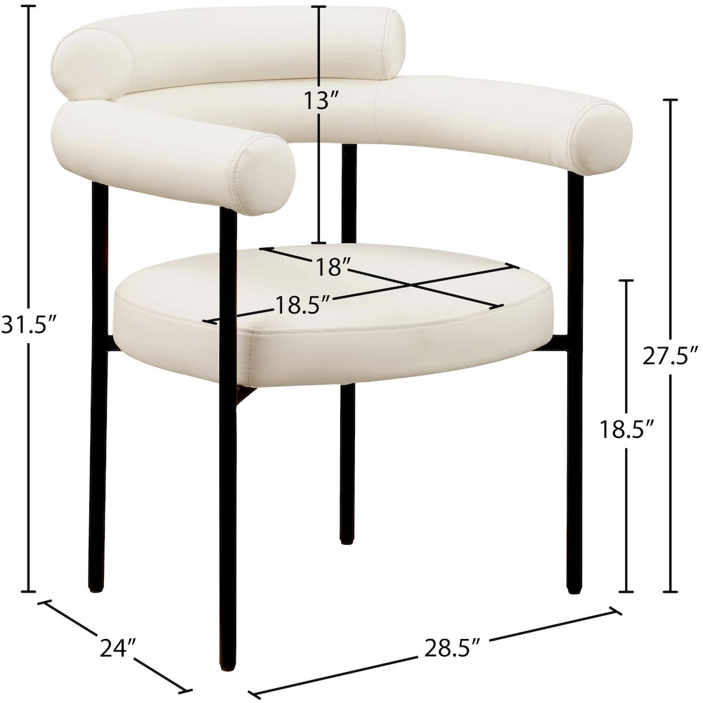 Blake Cream Vegan Leather Dining Chair, Set of 2