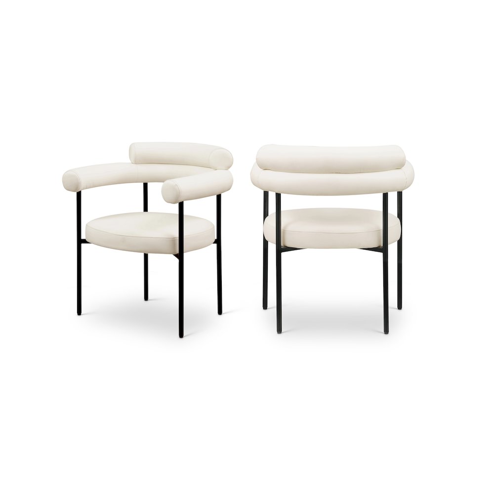 Blake Cream Vegan Leather Dining Chair, Set of 2