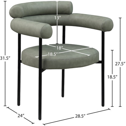 Blake Green Vegan Leather Dining Chair, Set of 2