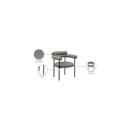 Blake Green Vegan Leather Dining Chair, Set of 2