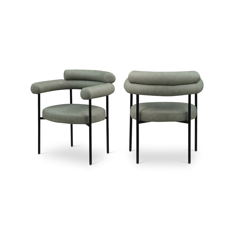 Blake Green Vegan Leather Dining Chair, Set of 2