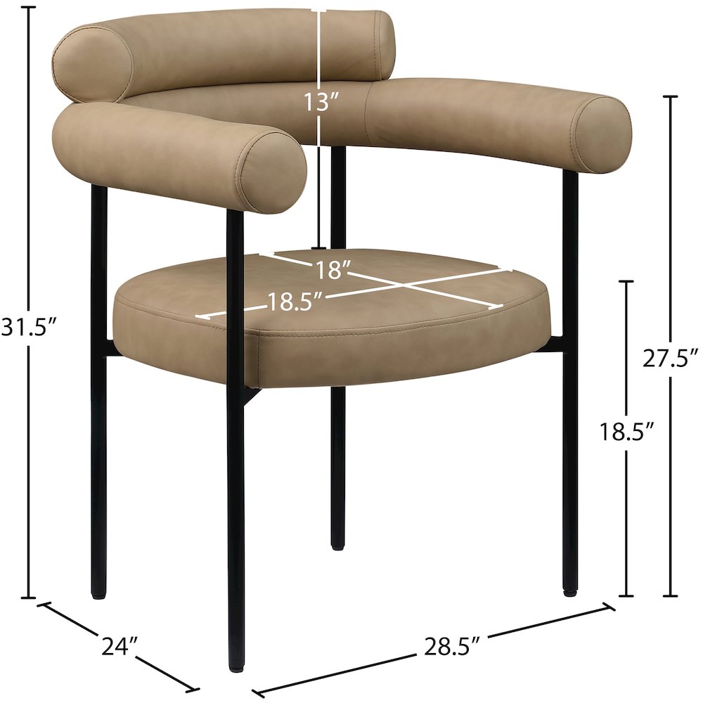 Blake Tan Vegan Leather Dining Chair, Set of 2