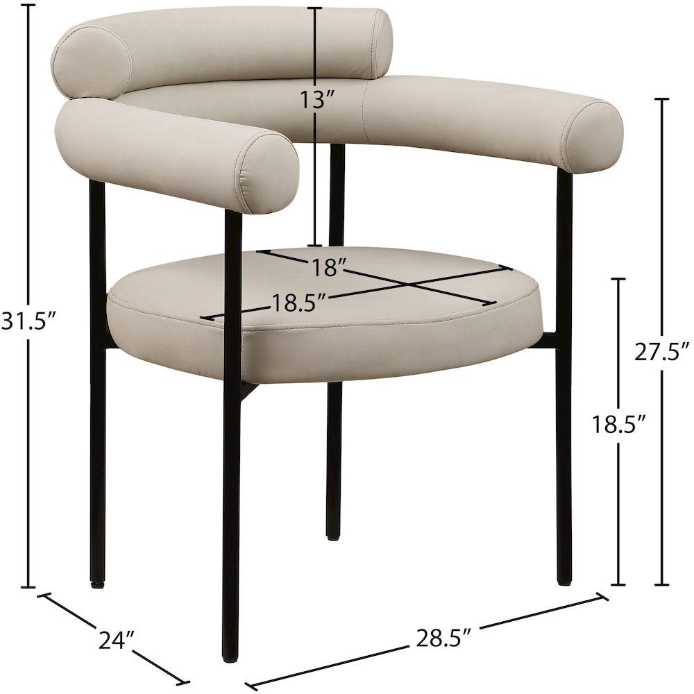 Blake Taupe Vegan Leather Dining Chair, Set of 2