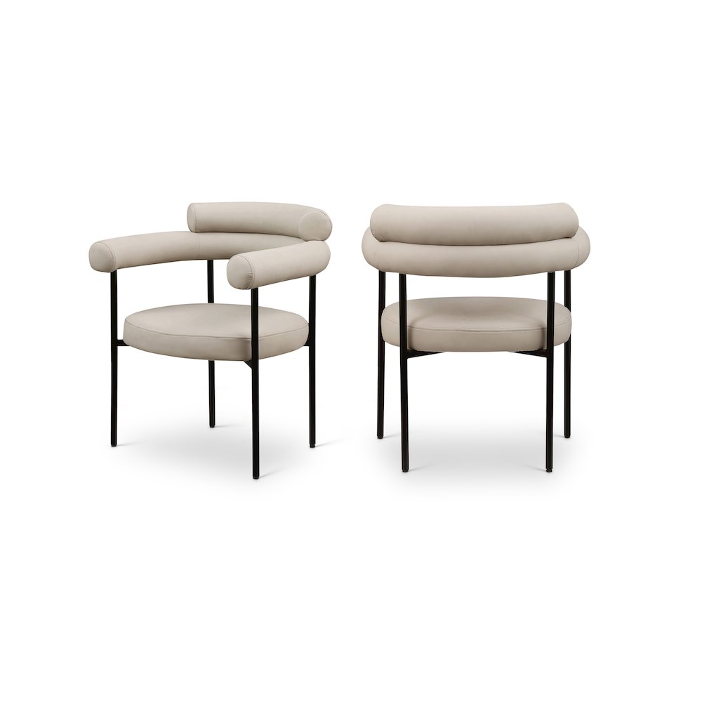 Blake Taupe Vegan Leather Dining Chair, Set of 2