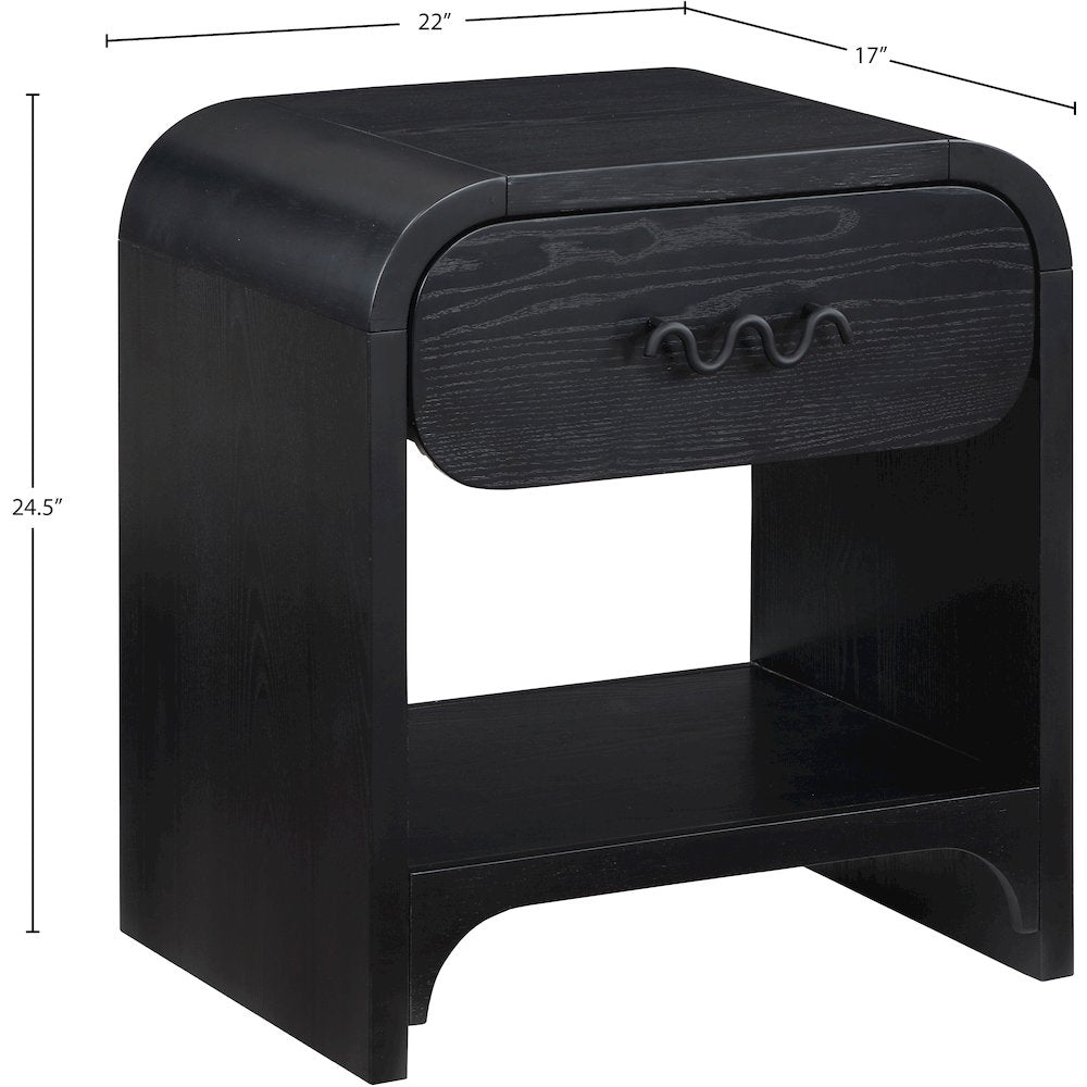 Hayes Black Night Stand / Side Table
