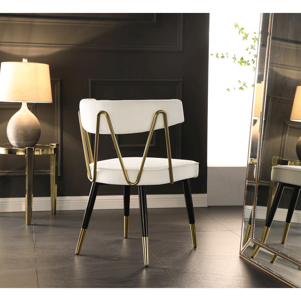 Rheingold Cream Velvet Dining Chair, Set of 2
