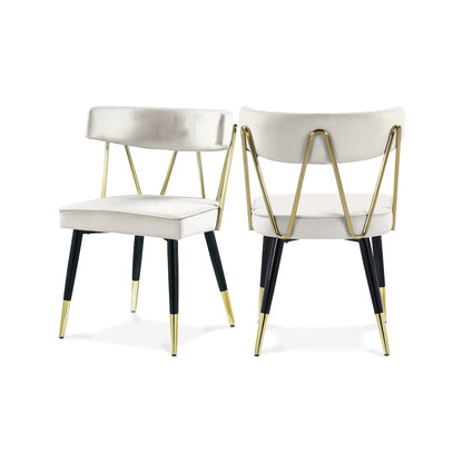 Rheingold Cream Velvet Dining Chair, Set of 2