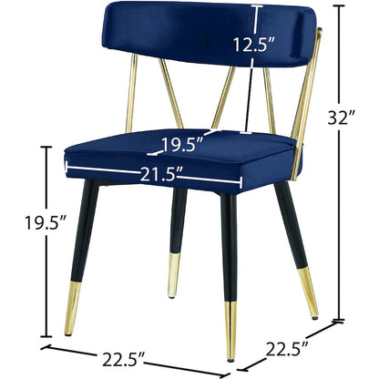 Rheingold Navy Velvet Dining Chair, Set of 2