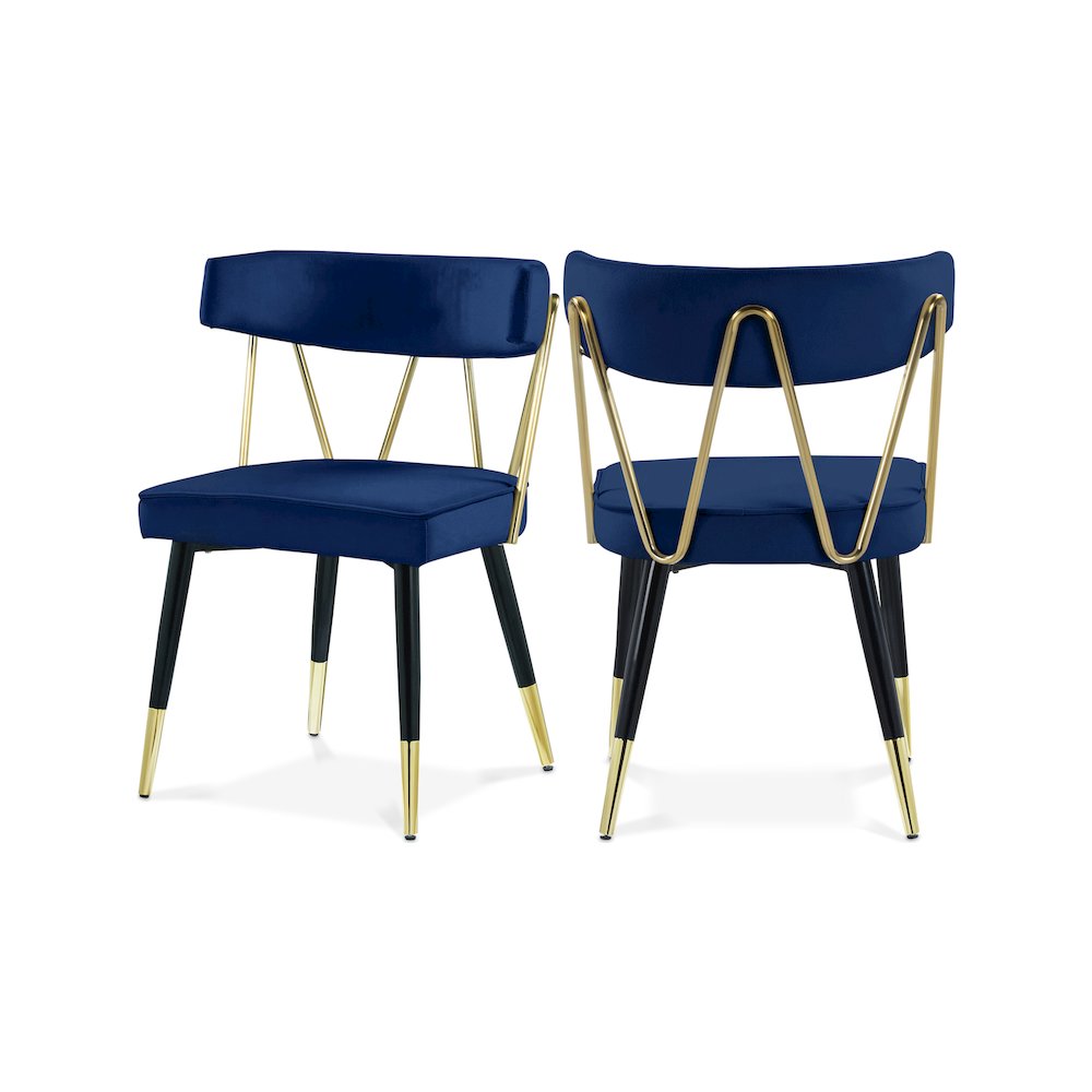 Rheingold Navy Velvet Dining Chair, Set of 2