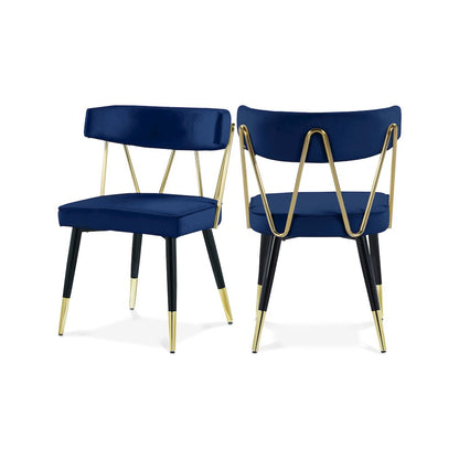 Rheingold Navy Velvet Dining Chair, Set of 2