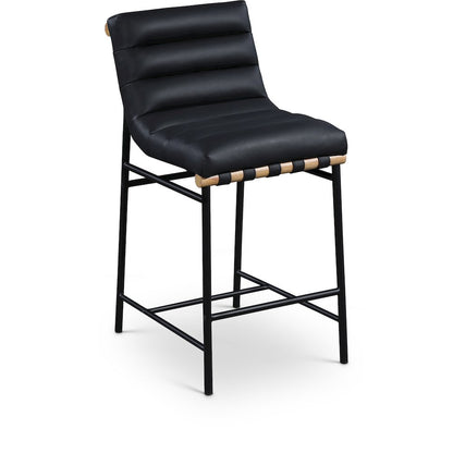 Burke Black Vegan Leather Counter Stool