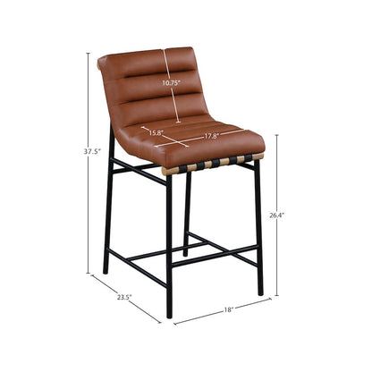 Burke Cognac Vegan Leather Counter Stool