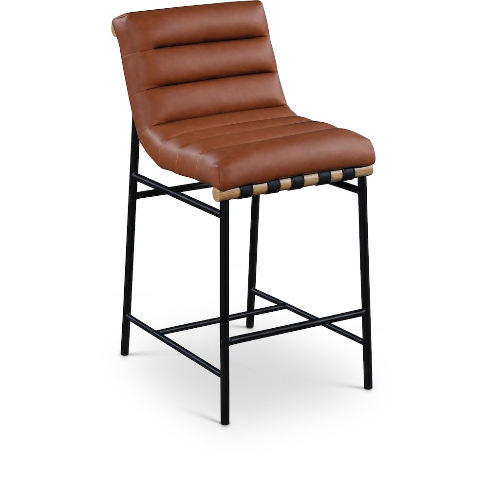 Burke Cognac Vegan Leather Counter Stool