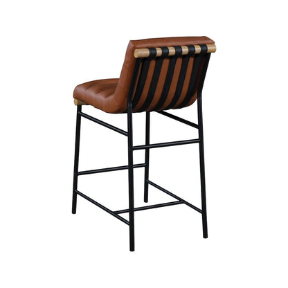 Burke Cognac Vegan Leather Counter Stool