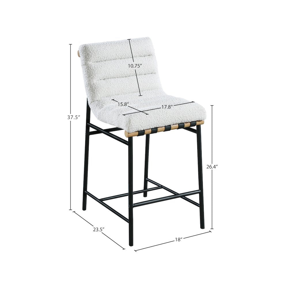 Burke Cream Boucle Fabric Counter Stool