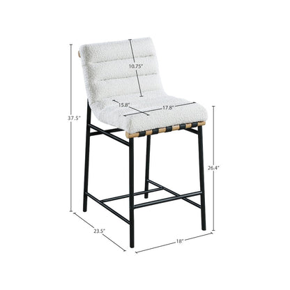 Burke Cream Boucle Fabric Counter Stool
