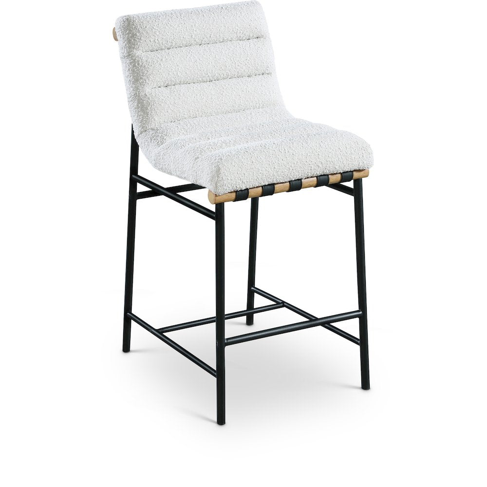 Burke Cream Boucle Fabric Counter Stool