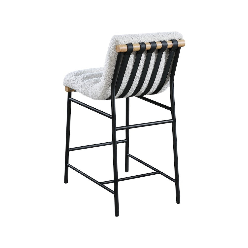 Burke Cream Boucle Fabric Counter Stool