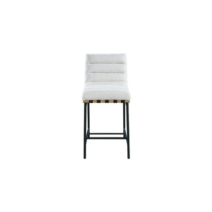Burke Cream Boucle Fabric Counter Stool