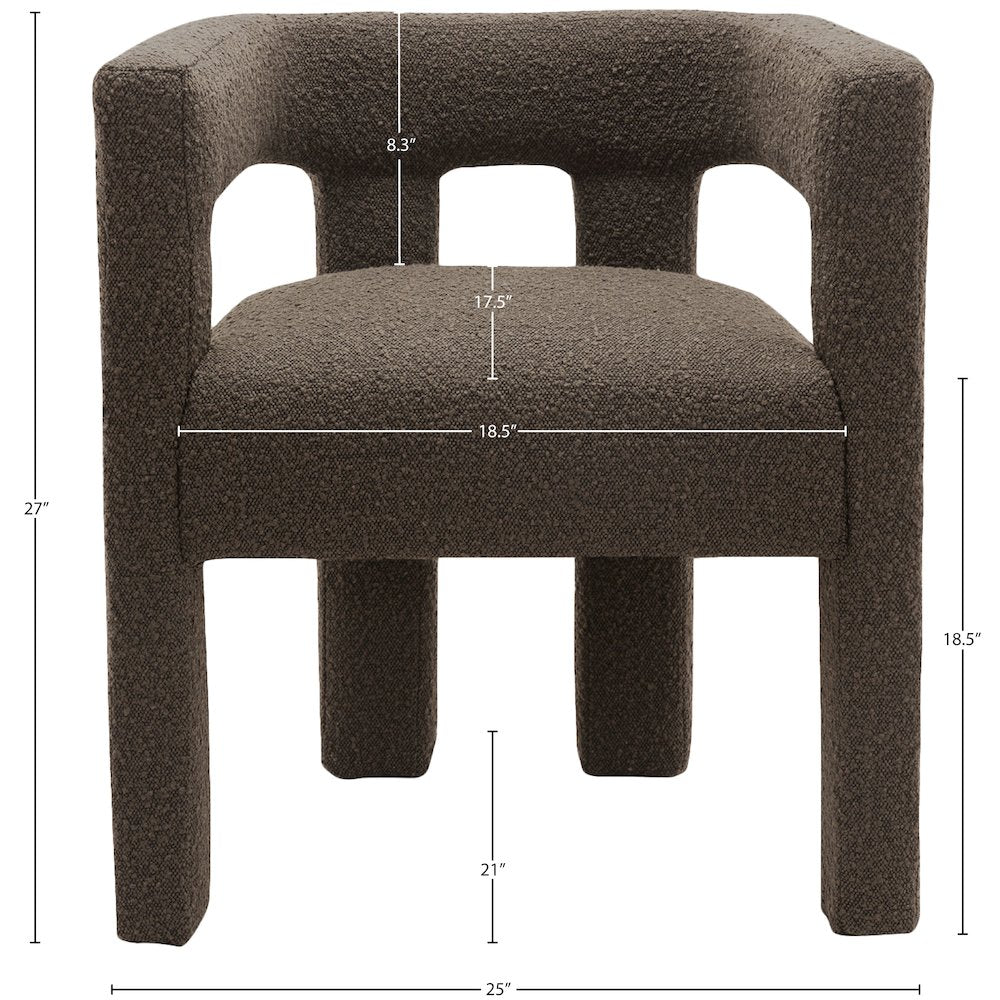 Athena Brown Boucle Fabric Accent/Dining Chair