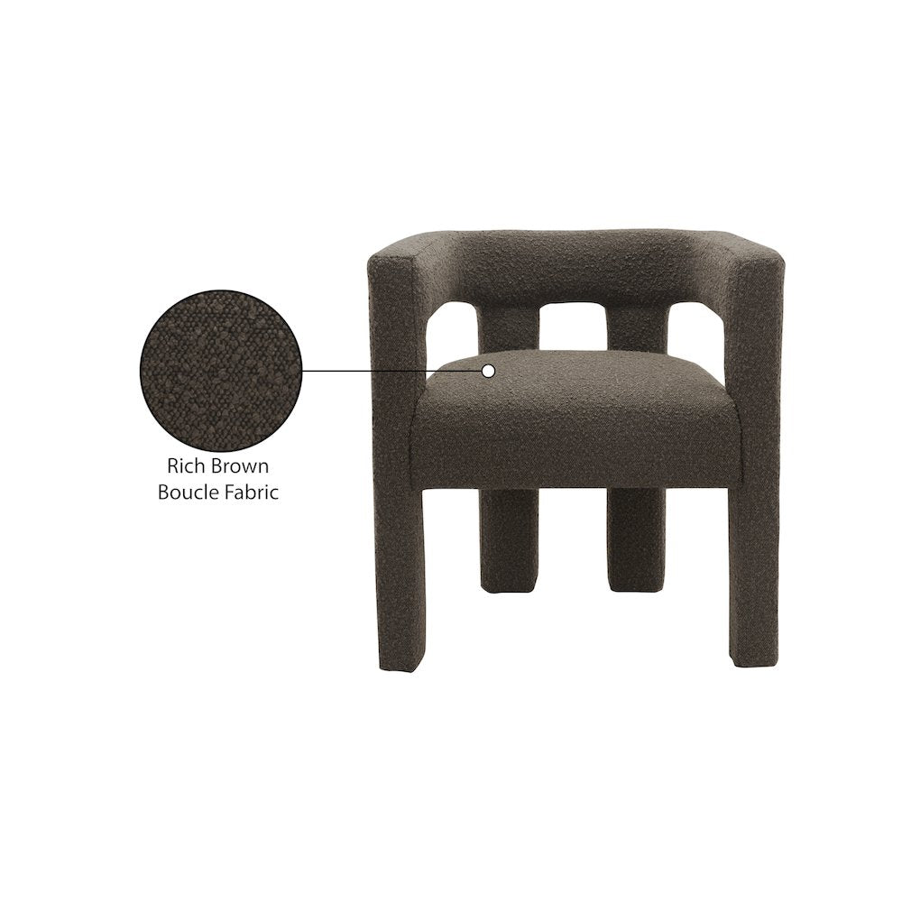Athena Brown Boucle Fabric Accent/Dining Chair