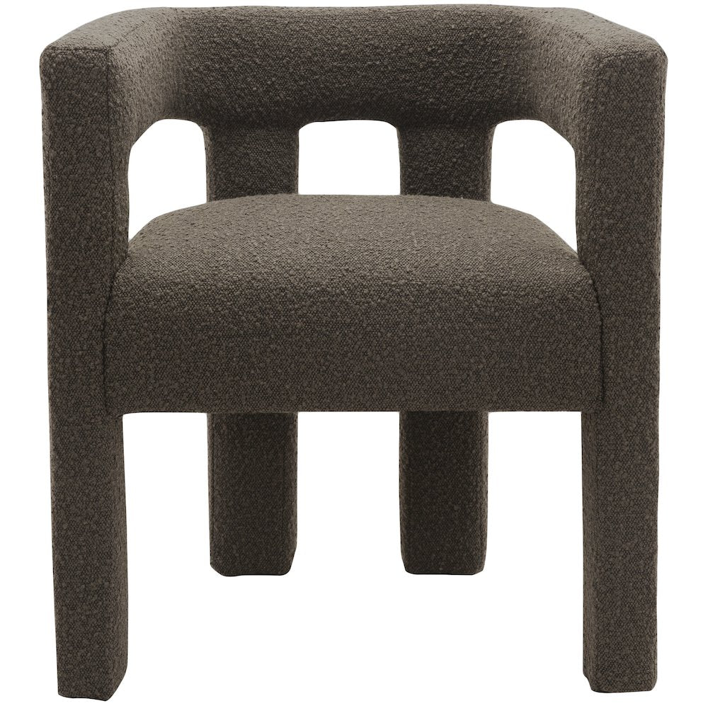 Athena Brown Boucle Fabric Accent/Dining Chair