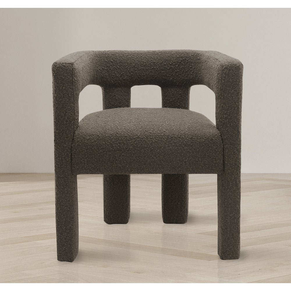 Athena Brown Boucle Fabric Accent/Dining Chair