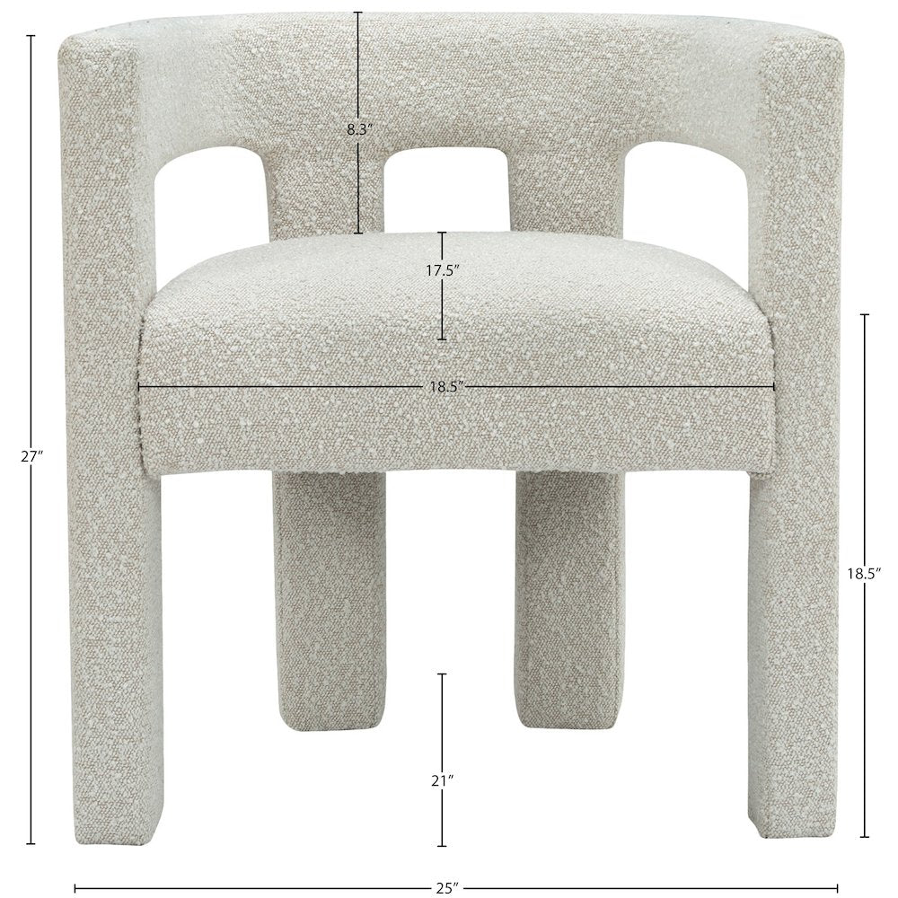Athena Cream Boucle Fabric Accent/Dining Chair
