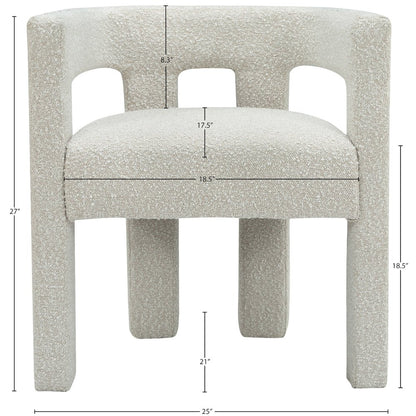 Athena Cream Boucle Fabric Accent/Dining Chair