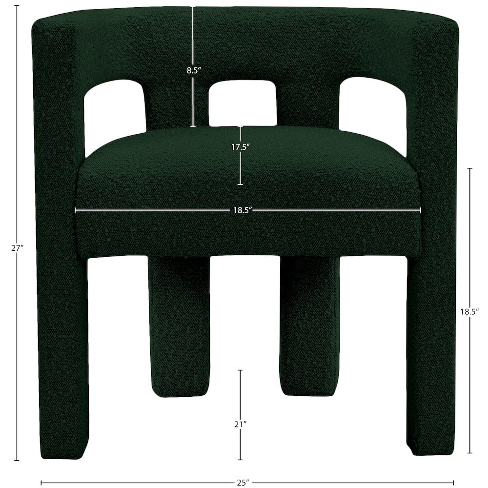 Athena Green Boucle Fabric Accent/Dining Chair