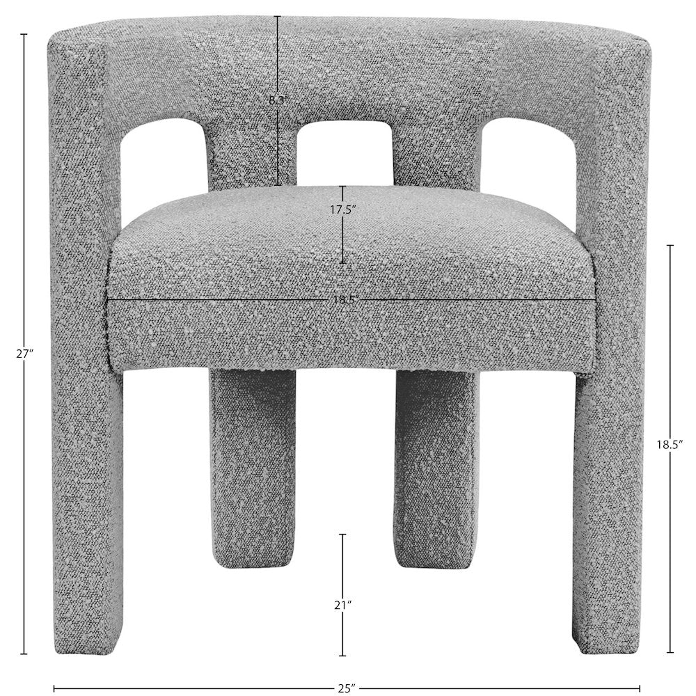 Athena Grey Boucle Fabric Accent/Dining Chair