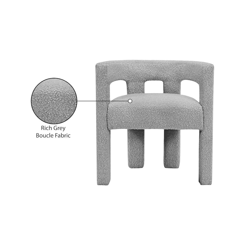 Athena Grey Boucle Fabric Accent/Dining Chair