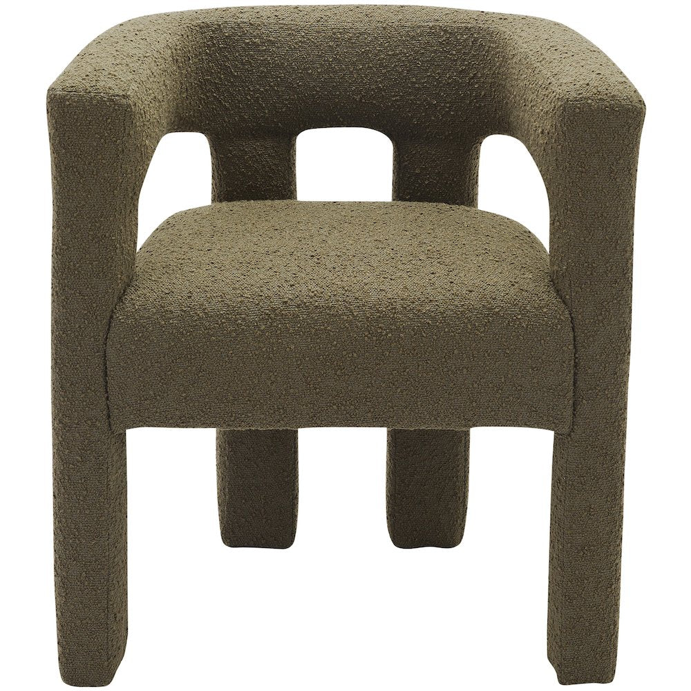 Athena Olive Green Boucle Fabric Accent/Dining Chair