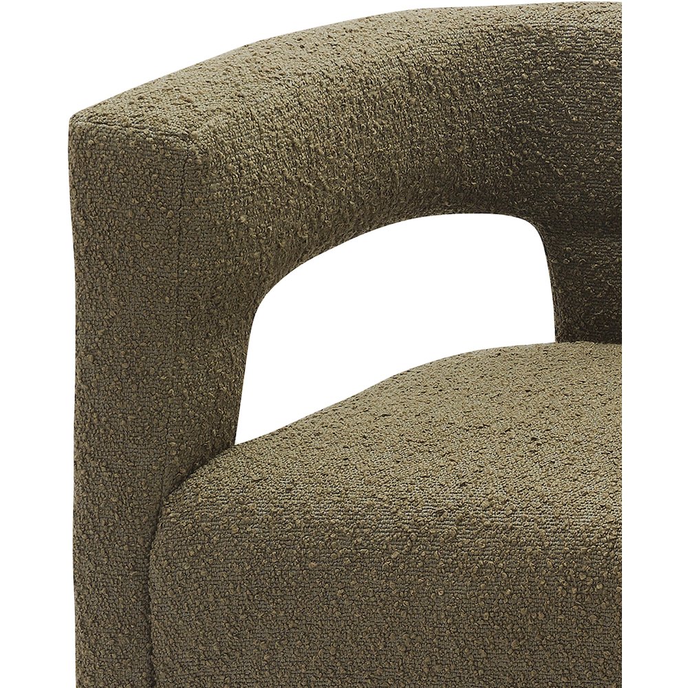 Athena Olive Green Boucle Fabric Accent/Dining Chair