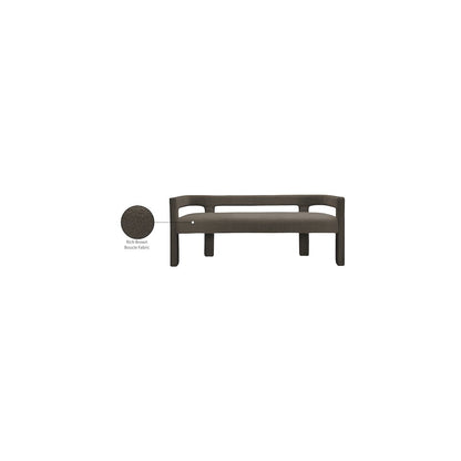 Athena Brown Boucle Fabric Bench
