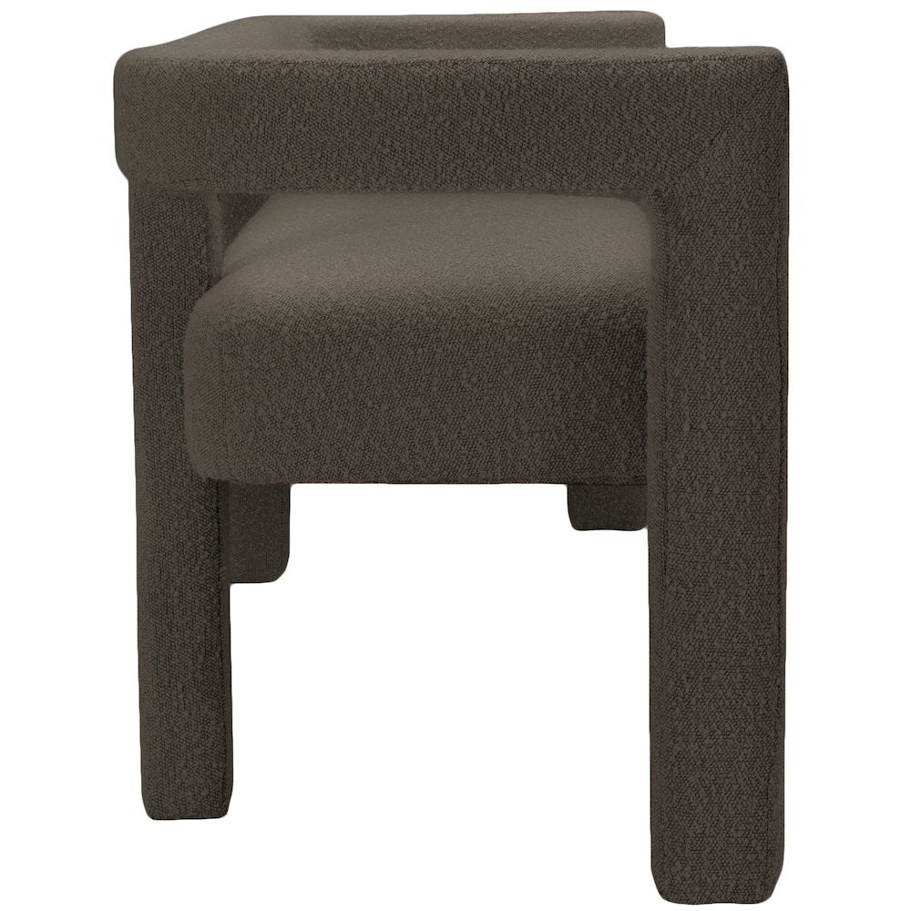 Athena Brown Boucle Fabric Bench
