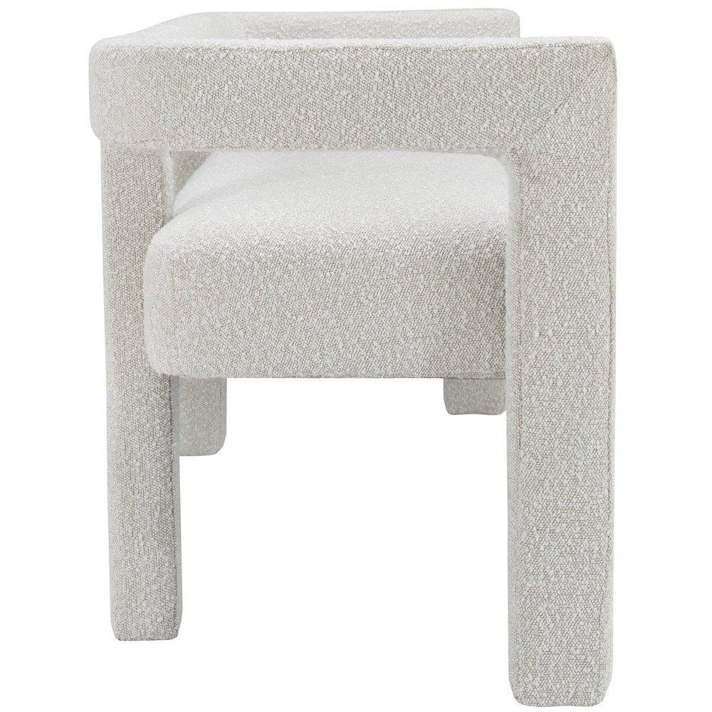 Athena Cream Boucle Fabric Bench