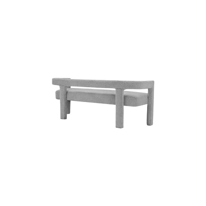 Athena Grey Boucle Fabric Bench