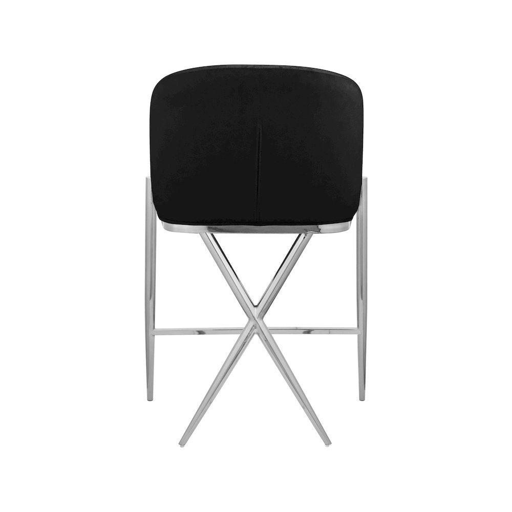 Xavier Black Velvet Counter Stool